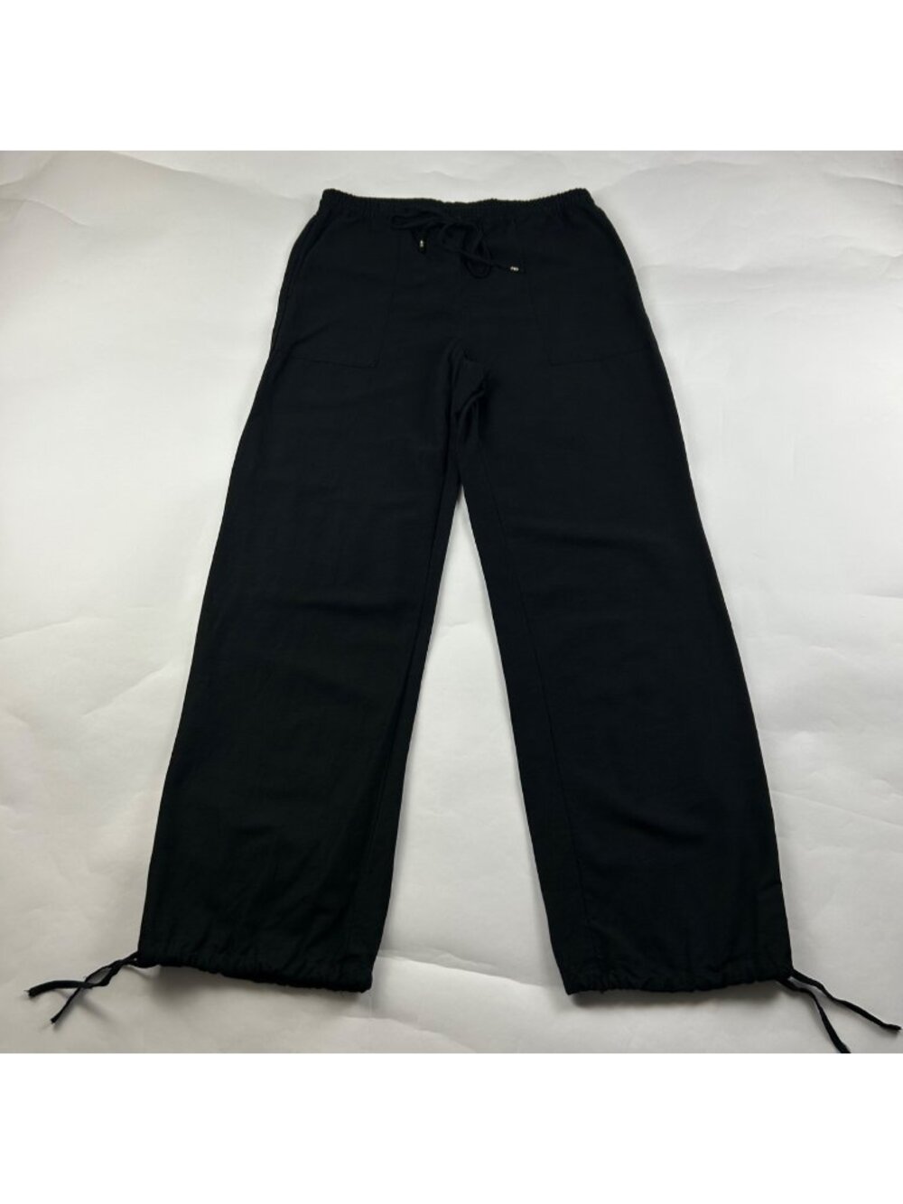 H&M Black Linen Blend Relaxed Jogger Pant M